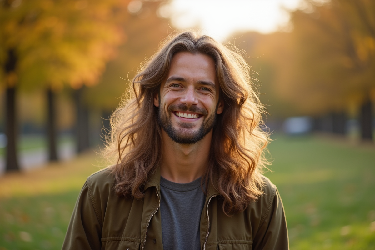 cheveux longs dégradés homme